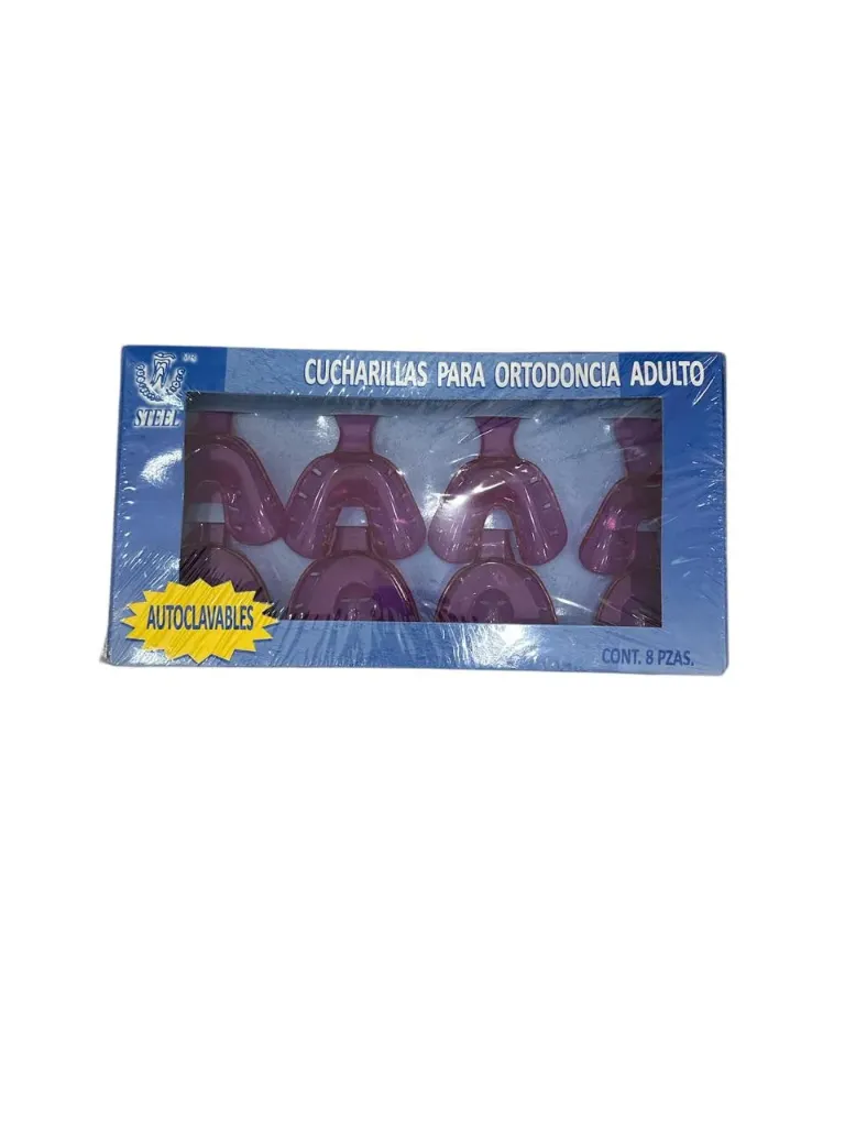 CUCHARILLAS PARA ORTODONCIA ADULTO  CON 8 STEEL