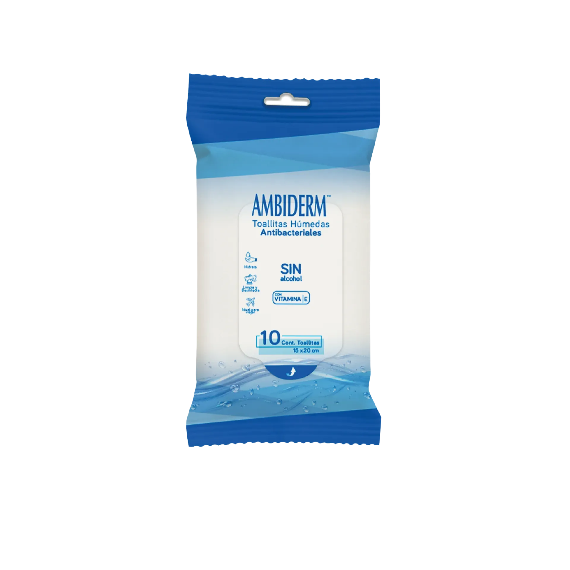 TOALLITA HUMEDA ANTIBACTERIAL BOLSA C/10 AMBIDERM