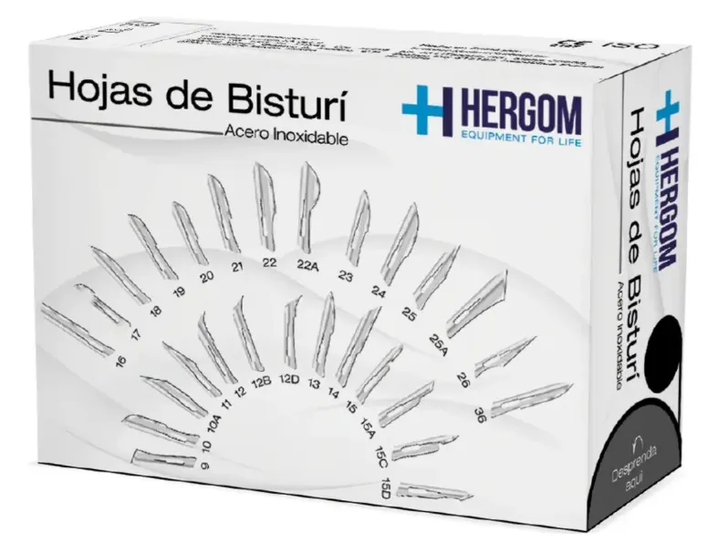 HOJA DE BISTURI ACERO INOXIDABLE POR PIEZA HERGOM