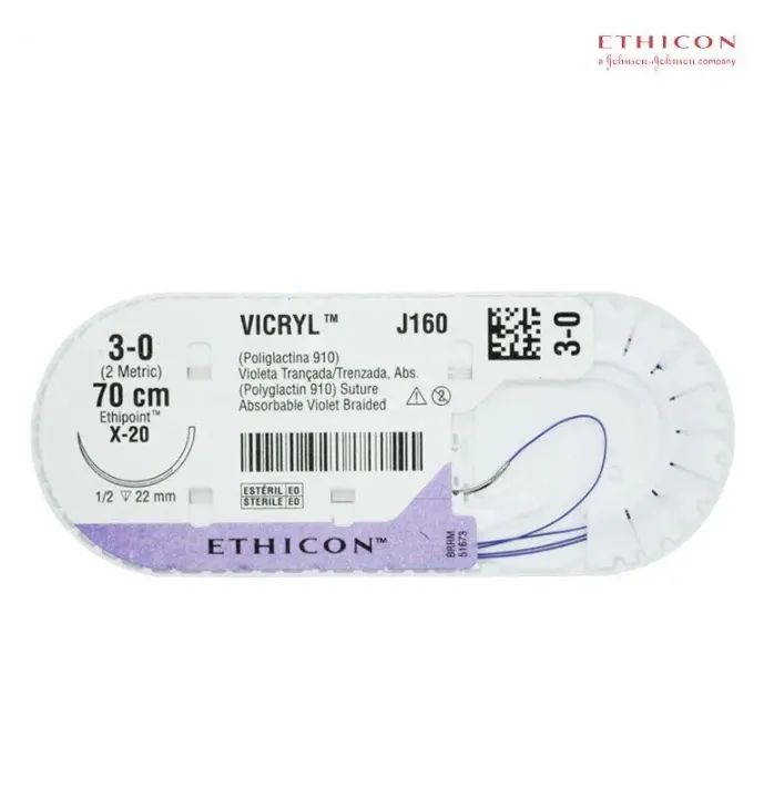 SUTURA VICRYL 3-0 ETHICON 70 X 2.0 CM (1/2)