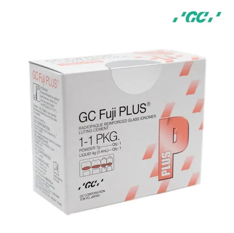 FUJI PLUS MINI IONOMERO DE VIDRIO P/METAL Y LIBRE DE METAL YELLOW 7G Y 3.4 ML GS AMERICAN