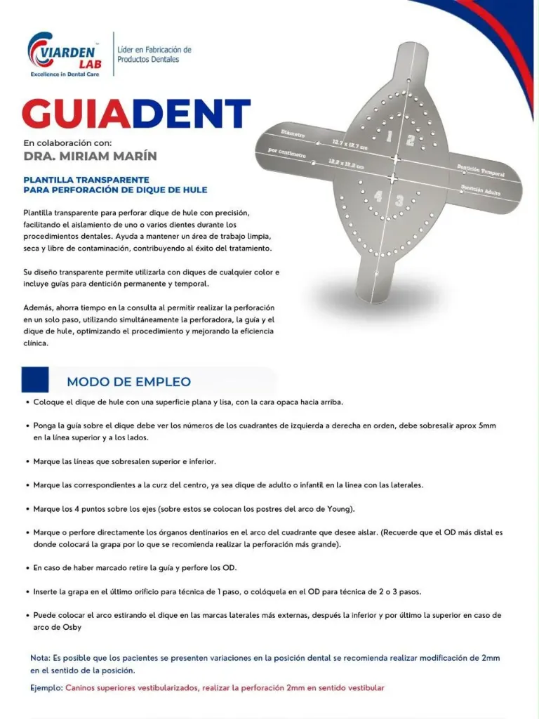 [plantilla de dique] GUIADENT (GUIA PARA PERFORAR DIQUE) VIARDEN