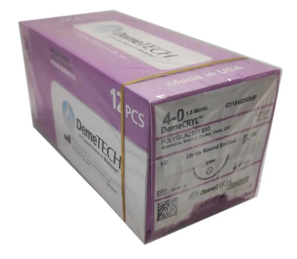 [PGA 284026B0P] SUTURA VICRYL 4-0 DEMETECH AGUJA REV CORT 26 MM 1/2 75 CM PZA DEGASA