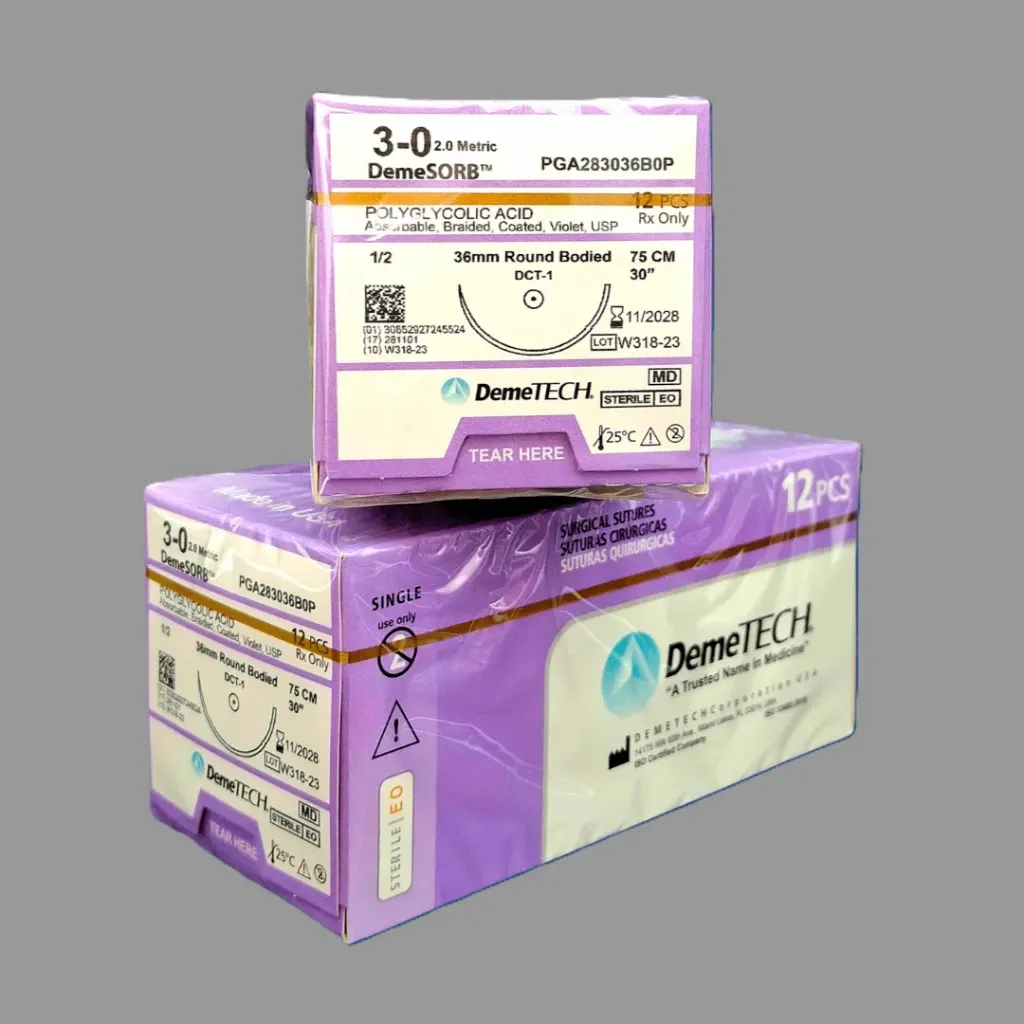 [PGA283036B0P] SUTURA VICRYL 3-0 DEMETECH 36 MM AGUJA AHUSADA 1/2 75 CM PZA  DEGASA