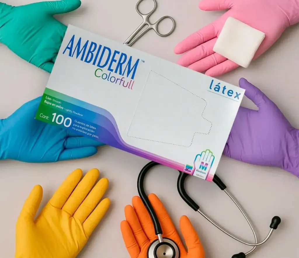GUANTES LATEX AMBIDERM COLORFULL COLORES
