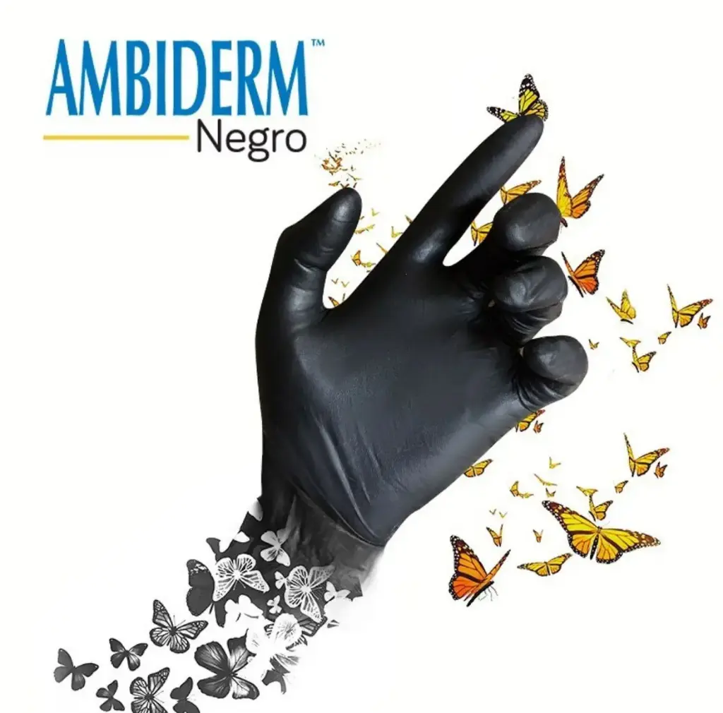 GUANTES AMBIDERM PLUS NEGRO LISO (chico)