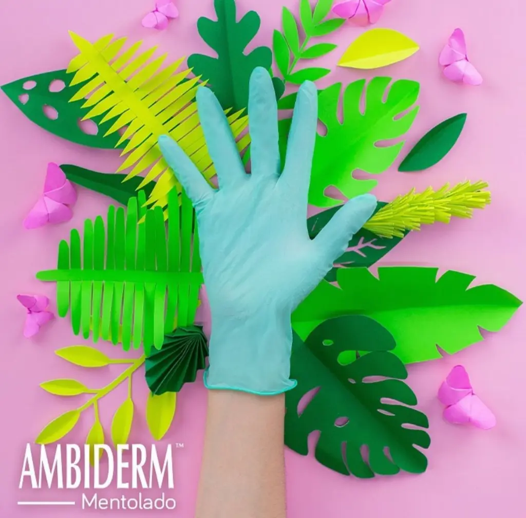 GUANTES MAXTER MENTOLADO TEX HONEYCOMB LATEX C/100 AMBIDERM (Extra-chico)