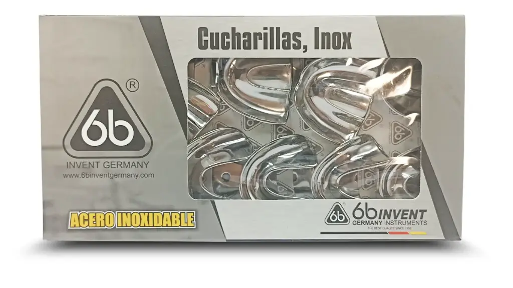 [6B 298] JGO CUCHARILLAS PORTA IMPRESIONES LISAS DESDENTADO 8 PZA 6B