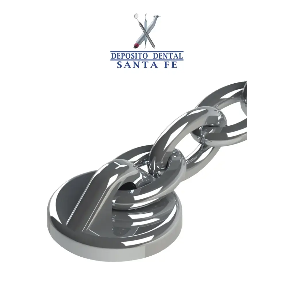 BOTON LINGUAL CON CADENA C/10 ALL WHITE