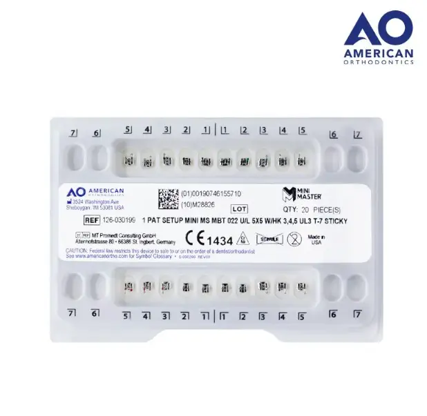 [AOB126-030199] BRACKETS MINI MCLAUGHLIN .022 JGO (MBT) AMERICAN ORTHONTIC