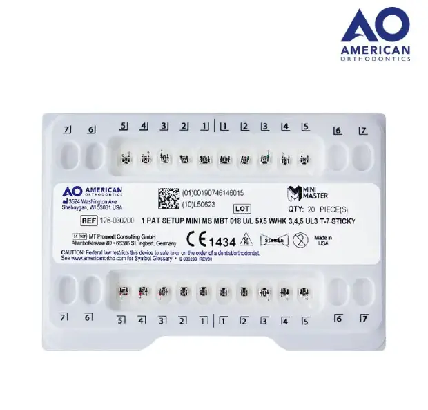 [AOB126-030200] BRACKETS MINI MCLAUGHLIN .018 JGO. (MBT) AO