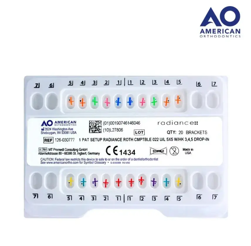 [AOB126-030777] BRACKETS RADIANCE (ZAFIRO) .022 JGO. ROTH. AO