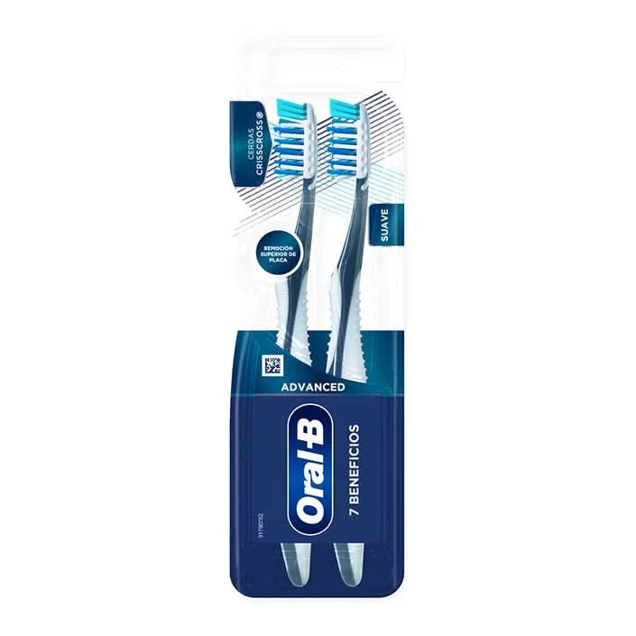 [7501001100285] CEPILLO ADVANCED 7 BENEFICIOS CRISS CROSS SUAVE  C/2 ORAL-B