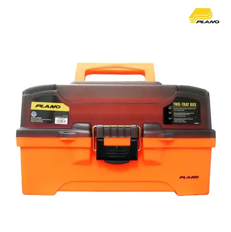 CAJA PLANO 2 CHAROLAS 6202 NARANJA /TAPA NEGRA 14.25X8.5X7.75