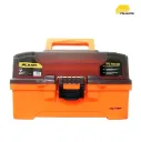 CAJA PLANO 2 CHAROLAS 6202 NARANJA /TAPA NEGRA 14.25X8.5X7.75