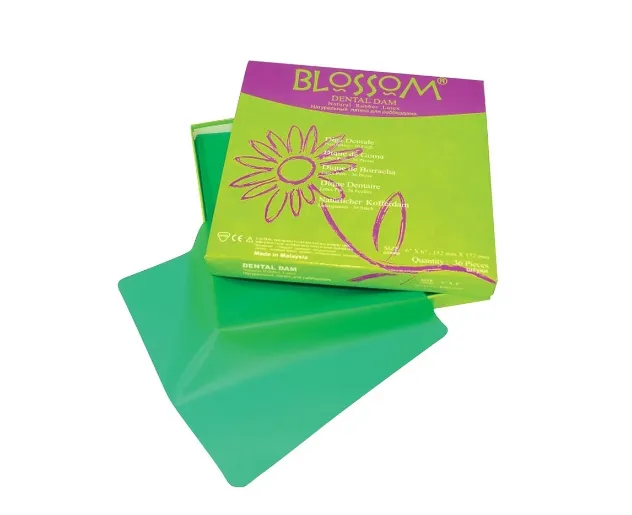 DIQUE DE HULE BLOSSOM 6 X 6 VERDE MENTA C/36 VAMASA