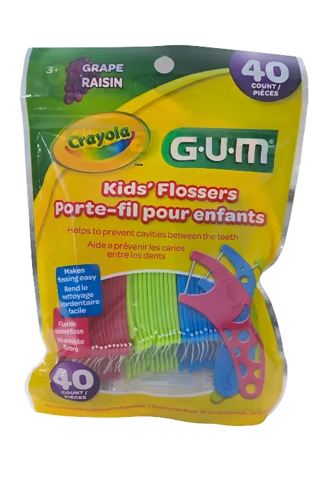 [070942303101] FLOSSERS KIDS CRAYOLA C/40 GUM