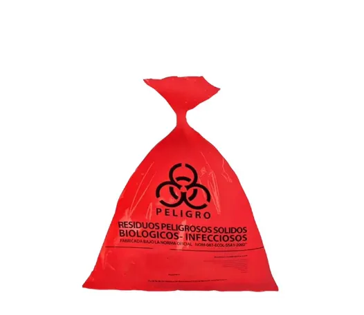 BOLSA DE RESIDUOS BIOLOGICA ROJA 50X60 AMBIDERM