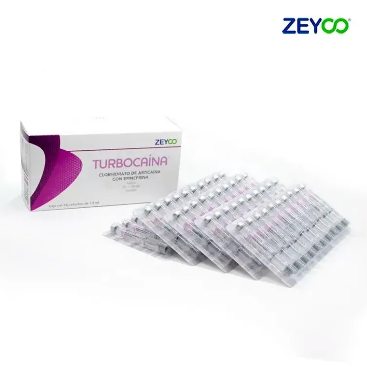 TURBOCAINA PLASTICO ARTICAINA CON EPINEFRINA 4%  ZEYCO (50 CARTUCHOS)
