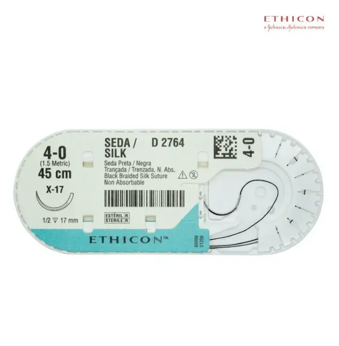 SUTURA 4-0 SEDA 45 X 1.7 CM (1 Pieza)