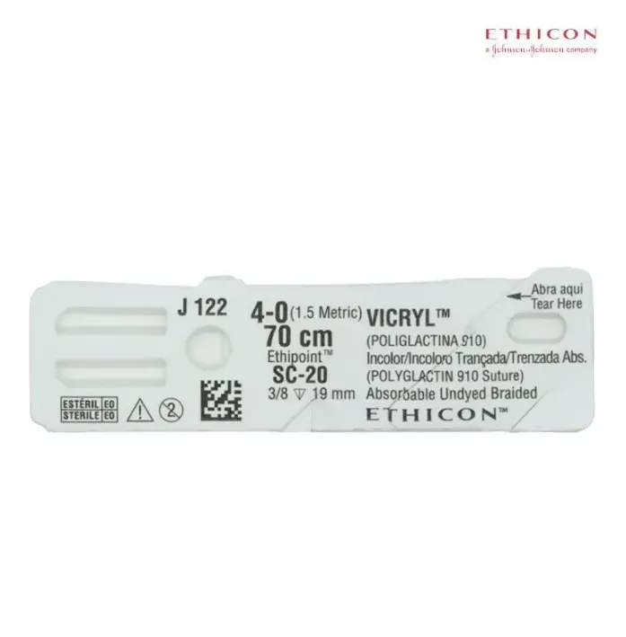 SUTURA VICRYL 4-0 70 X 2.0 CM ETHICON