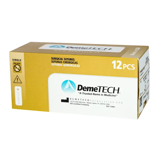 SUTURA CATGUT 3-0 26MM 1/2 CIRC C/12  75CM DEMETECH