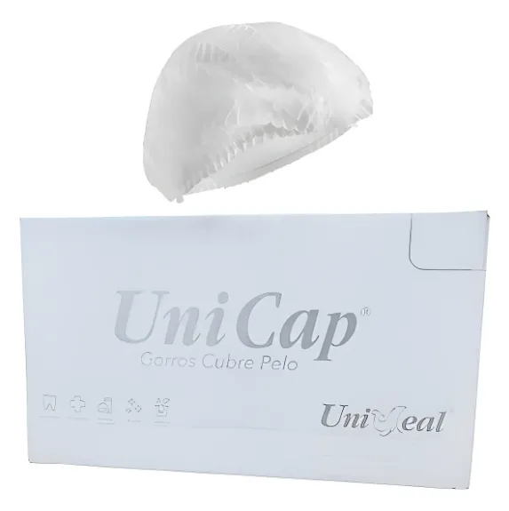 [UNISEAL-077] GORRO RESORTE/PLISADO BLANCO 250 PZAS UNISEAL