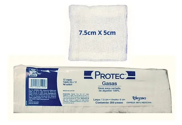 ESPONJA GASA BOLSA C/200 PROTEC (7.5 X 5)